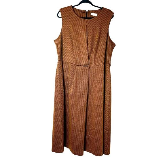 Calvin Klein Herringbone Knit Belted Midi Dress Size 16W NWOT - Picture 7 of 12